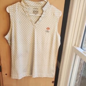 Sleeveless Polka Dot Top with Embroidered Detail